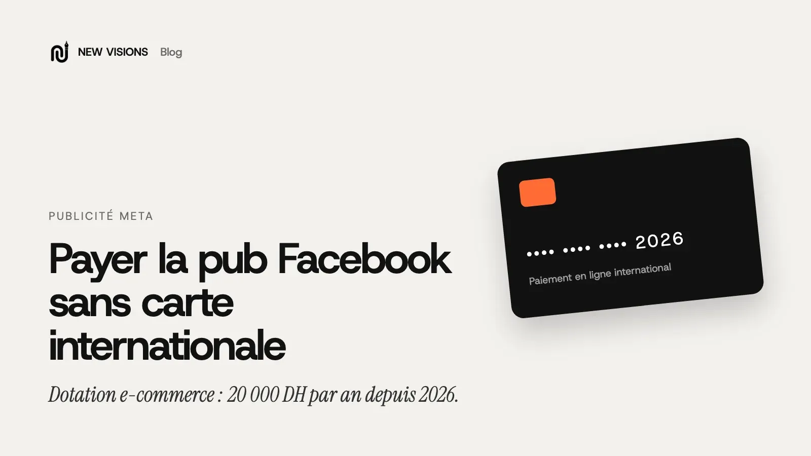 Couverture : payer la publicité Facebook au Maroc sans carte internationale