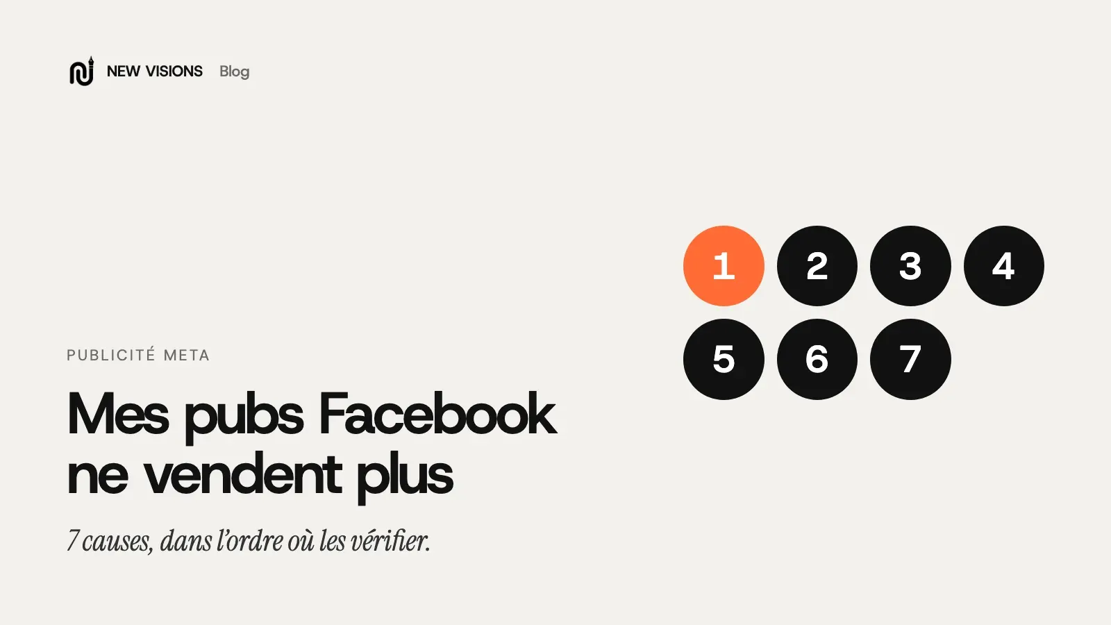Couverture : mes pubs Facebook ne vendent plus, 7 causes à vérifier dans l’ordre