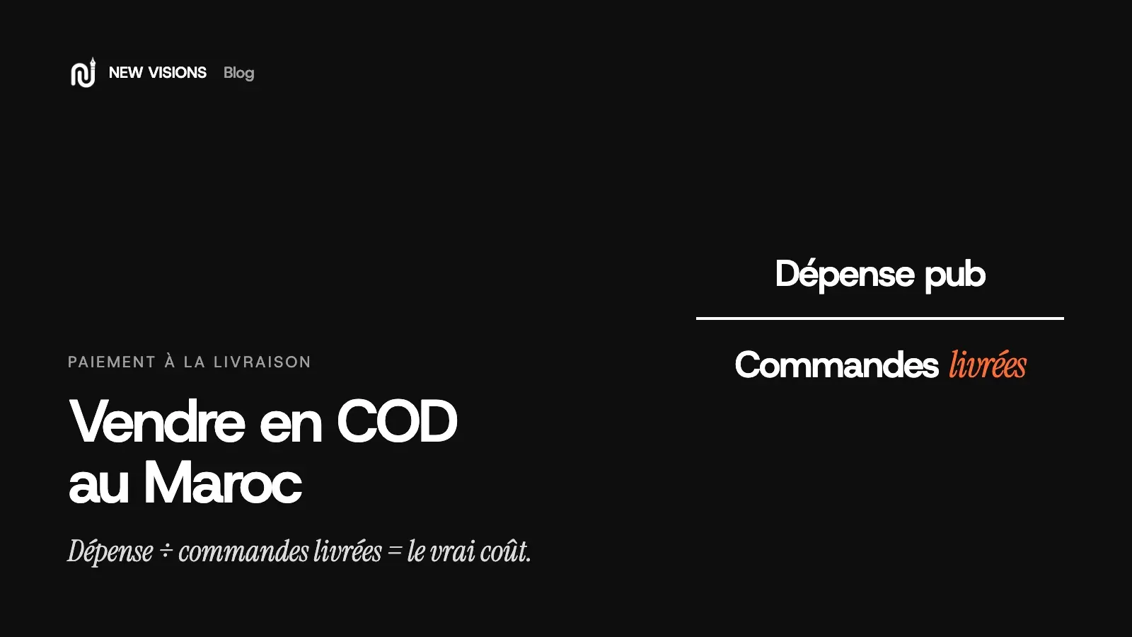 Couverture : vendre en paiement à la livraison au Maroc, le coût par commande livrée