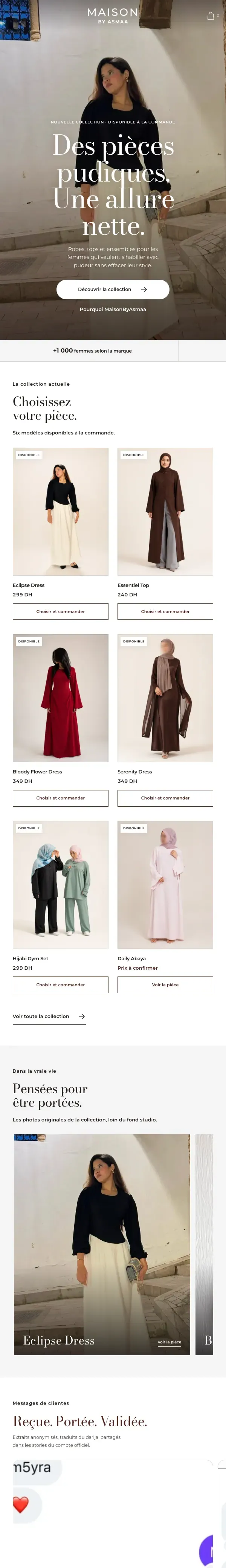 Site MaisonByAsmaa sur mobile