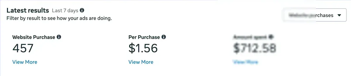 Meta Ads · 7 derniers jours · 457 achats