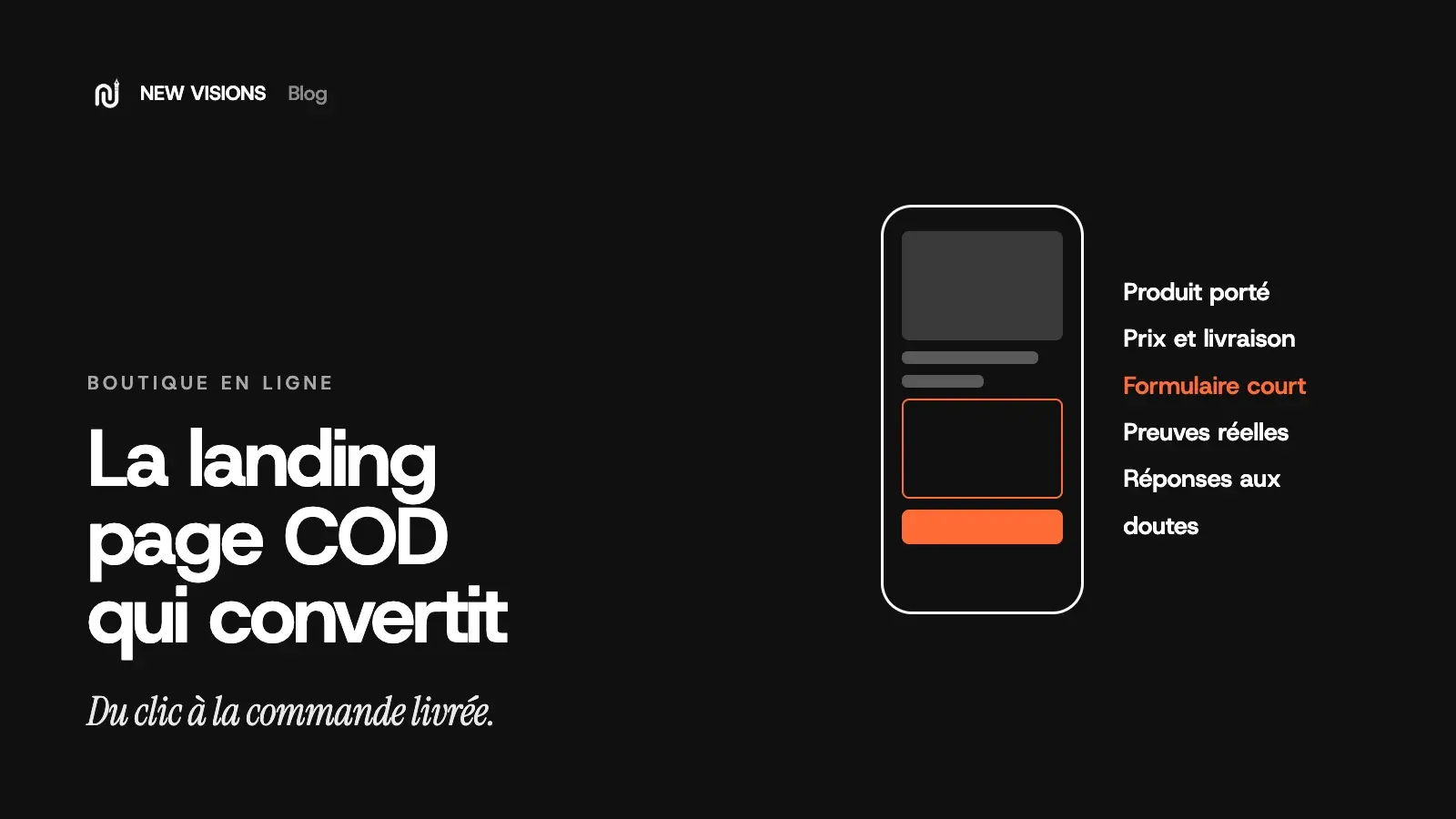 Couverture : la landing page COD qui convertit, avec produit porté, prix et livraison, formulaire court, preuves et réponses aux doutes